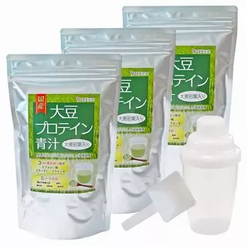 Kenbi Mirai Domestic Soy Protein Green Juice Содержит порошок ячменного протеина 300 г Содержит гиалуроновую кислоту Соевый протеин в пакетиках с шейкером и