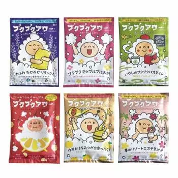 Kenbi Yakuyu Buku Buku Hour 6 Pack Set Bath Salts 40g x 6 Types | Bubble Bath Children Moisturizing Domestic Manufactured Gift Present Assortment Foam