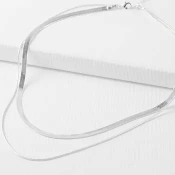 Kendou double layer stacked snake bone chain blade chain ins style high sense fashion necklace women s versatile model золотой