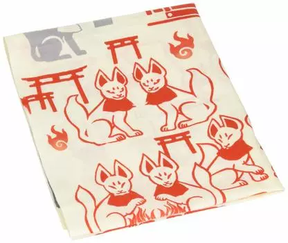 Kenema Tenugui Hand Auspicious Hyakusen Fox Inari Miyamoto-Towel Towel,
