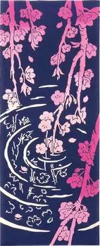 kenema Tenugui Hand Weeping Mirror Cherry Blossom 34 x 90cm Miyamoto-Towel Japanese-made Ch-dyed Towel, Design,