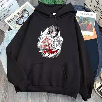 Кенган Асура аниме графические толстовки японская манга Оума Токита толстовка с принтом для мужчин модная зима/осень уличная одежда с длинными рукавами S чёрный