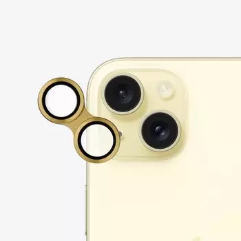 KENKO Аксессуары для iPhone Защитная пленка для смартфона iPhone 15 Plus Желтое закаленное стекло Цветная алюминиевая рамка Пропускаемость или больше Твердость 9H жёлтый