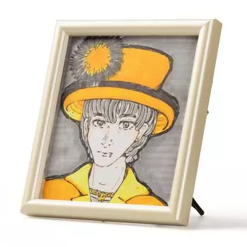 KENKO Фоторамка Мини Цветная бумажная рамка Желтая с отдельно стоящей подставкой Деревянная рамка Размер для хранения 122 x 137 мм PS-MC-YE