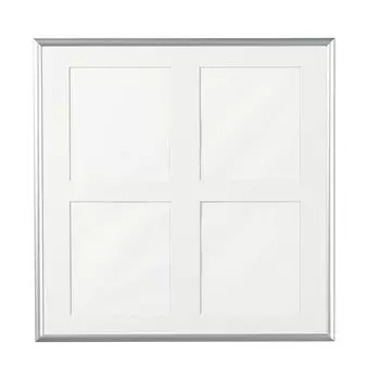 KENKO Миниатюрная фоторамка из цветной бумаги, алюминиевая, Pachitto, мини-рамка из цветной бумаги, 4 окна, открытое спереди, серебристого цвета, сделано в Японии, AM-APT-M4-SV