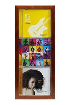 Kenko Picture CD Display Holds 3 CD Vertical External Dimensions 175 x 409 Frame, Frame, Jackets, Type, Brown, mm, PS-CD3T-BR