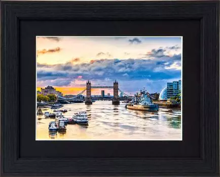 Kenko Picture Frame Cosmos 2L Wooden Glass Front Black MCM-2L-BK