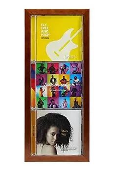 KENKO PS-CD3T-BR Фоторамка, рамка для CD-дисков, вмещает 3 обложки CD, вертикального типа, коричневого цвета, внешние размеры 6,9 x 16,9 дюймов (175 х 409 мм)