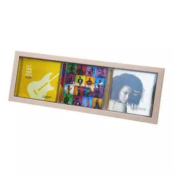 KENKO Рамка для фотографий, рамка для CD-дисков, вмещает 3 компакт-диска, горизонтального типа, кораллово-белого цвета, внешние размеры 460 x 159 мм PS-CD3Y-PW