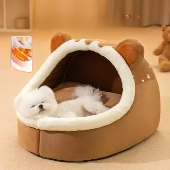 Kennel Warm Autumn and Winter Small and Medium Sized Dogs Can Disassemble and Clean The Kennel Teddy Semi-enclosed Pet Sleeping Supplies S