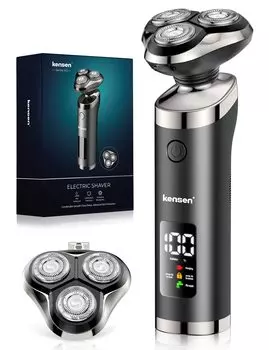 Kensen Electric 45 IPX6 Low для влажного и сухого бритья поставляется со сменным светодиодом для бизнеса всегда в машине мужская бритва, бритва, лезвия, вращающиеся,