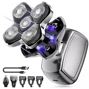 Kensen Skin Head Shaver Clipper Бритвенная машинка для стрижки волос Бритвенная электрическая бритва для бритья головы Водонепроницаемая электробритва для стрижки волос Носовая бритва Перезаряжаемая Компактная Удобная