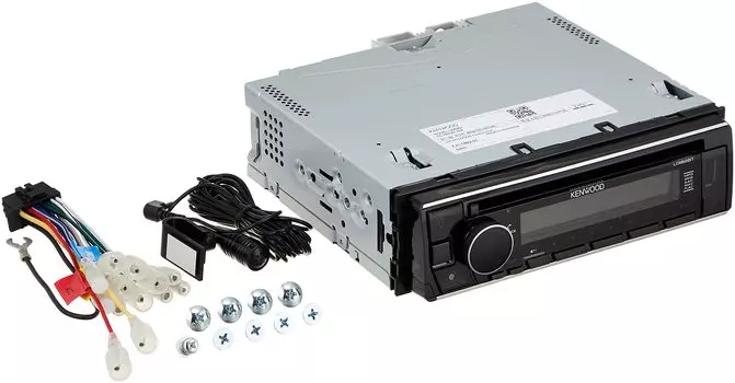 Kenwood 1DIN ресивер U382BT MP3 WMA AAC WAV FLAC совместимый CD USB iPod Bluetooth KENWOOD чёрный