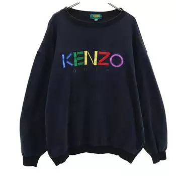 KENZO GOLF 90s Made in Japan Old golf Long sleeve sweat trainer 4 black Men s Used