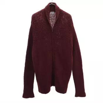 KENZO HOMME Made in Japan Wool Blend Knit jacket 3 Bordeaux cardigan Women Used