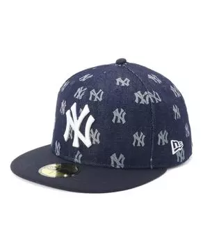 Кепка 59FIFTY Denim Monogram NY Indigo Denim 7 5950 LASER BURN OUT NEYYAN IND [New Era] 3/8