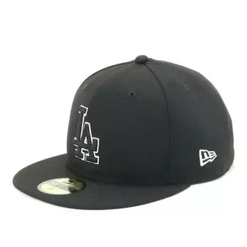 Кепка 59FIFTY Los Angeles Dodgers 13562254 Черный Черный Белый Контур Черный Белый 718 [New Era]