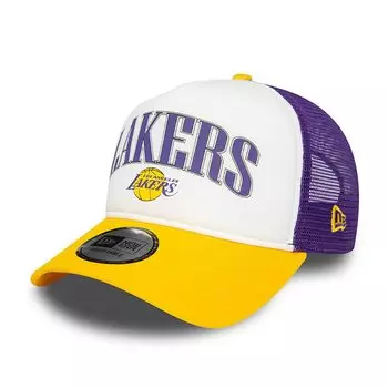 Кепка 940 9FORTY Free Size Mesh Snapback NBA Los Angeles Lakers Полиэстеровая бейсбольная кепка Кепка Пол Free [New Era] Мужская Женская (Бесплатно, Фиолетовый/Желтый)
