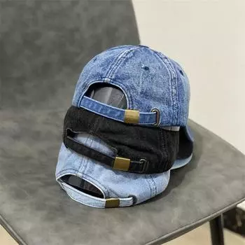 Кепка Alphabet из потертого денима, женская, весенне-летняя, модная, мужская, повседневная, универсальная, солнцезащитная бейсболка M56-58cm темно-синий