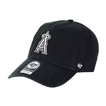 Кепка Angels Cleanup Logo CLEAN UP CAP LADIES Кепка низкая кепка Major League черная x белая свободный размер [ 47 Brand] Мужская женская МУЖСКАЯ