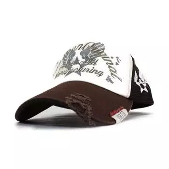 Кепка AVIREX Avirex, большой размер, сетчатая кепка, американский оригинал, популярный тренд, мужская (Браун 2)