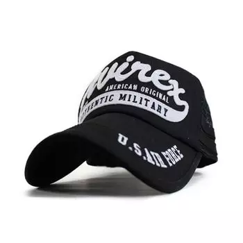 Кепка AVIREX Avirex, сетчатая кепка, американская повседневная кепка, популярный трендовый бренд, подарочный логотип для отдыха на природе, мужская (Чувствовал (черный))