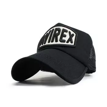 Кепка AVIREX Avirex, сетчатая кепка, американская повседневная кепка, популярный трендовый бренд, подарочный логотип для отдыха на природе, мужская (3D (черный))