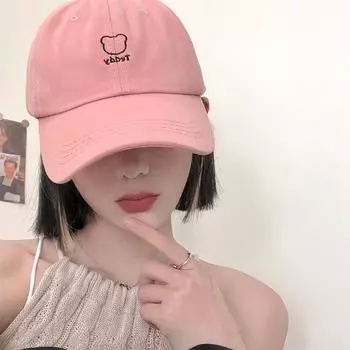 Кепка Bear Cap женская летняя розовая универсальная бейсболка с маленьким и тонким лицом, модная большая окружность головы Adjustable синий