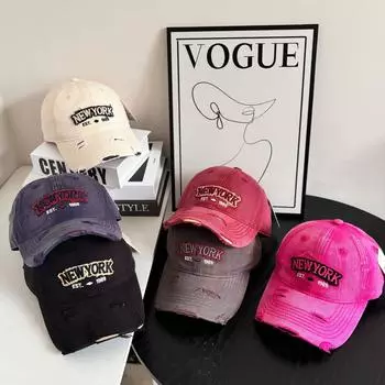 Кепка бейсбольная ретро с вышитыми буквами для улицы, мягкая верхняя часть для мужчин и женщин, весна и осень, повседневная кепка от солнца M56-58cm чёрный