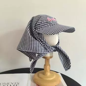 Кепка-бейсболка с солнцезащитным козырьком для улицы, кепка-бейсболка с ремешком, модная кепка-косынка для учителя, быстросохнущая, клетчатая M56-58cm синий