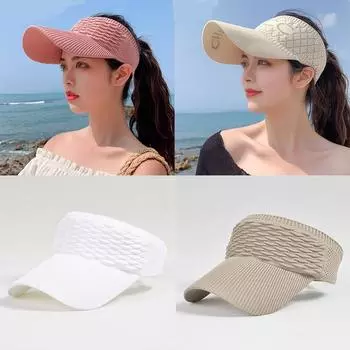 Кепка без верха, солнцезащитный козырек, солнцезащитная шляпа, женская корейская весенне-летняя уличная спортивная шляпа с козырьком 8010, студенческая солнцезащитная шляпа топлесс 10*8cm чёрный