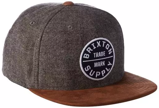 Кепка BRIXTON Snapback OATH 3 SNAP BACK CAP Hat GYCP Gray Free Size (Брикстон) серый