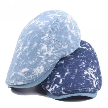 Кепка Bube из вымытого денима, летняя женская берет Tide Sun Hat British Wind Forward Hat Men Adjustable оранжевый