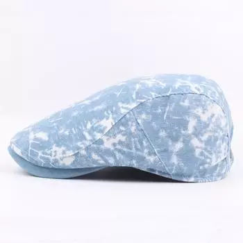 Кепка Bube из вымытого денима, летняя женская берет Tide Sun Hat British Wind Forward Hat Men Adjustable оранжевый