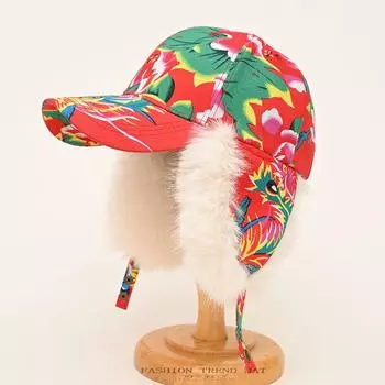 Кепка Dahlia Duck Tongue для мужчин и женщин, зимняя утолщенная плюшевая бейсболка для езды на велосипеде, защита ушей, летающая кепка Lei Feng One Size красный