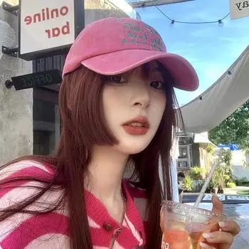 Кепка детская летняя универсальная ретро-лицо с маленькими буквами мягкий верх стираемая солнцезащитная бейсболка мужская adjustable розы красного