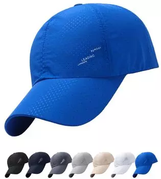 Кепка для бега Quick Mesh Sports UV с логотипом [M2Ma] мужская, моющаяся, сушка, кепка, удобная, дышащая, кепка, защита, (Синий включен)