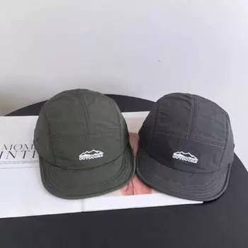 Кепка для бега с козырьком для студента, мужская, высококачественная, с короткими полями, мягкая, из пяти частей, бейсбольная кепка для детей M56-58cm серый