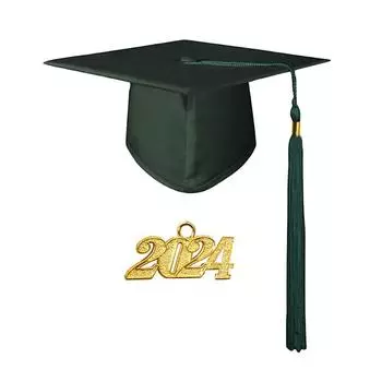 Кепка для церемонии вручения ученой степени, академическая шапка для выпускников университета, унисекс, выпускная шапка зелёный