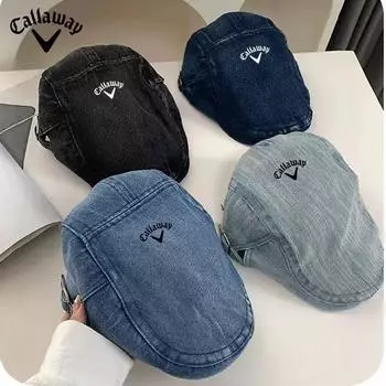 Кепка для гольфа Callaway, берет из нейтрального ретро-стираного денима one size