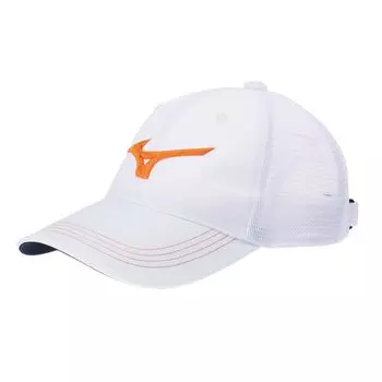 Кепка для гольфа Tour American Mesh, материал сетки E2MW2010, свободный размер [Mizuno], мужская, белая/оранжевая