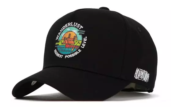 Кепка для кемпинга на открытом воздухе, круглая, вышитая, большого размера, корейская брендовая, кепка, модная в стиле Kpop [FLIPPER] для мужчин и женщин (МЛ, Черный)