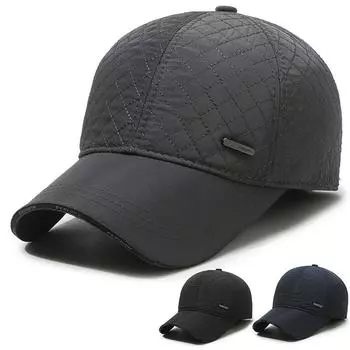 Кепка для людей среднего и пожилого возраста, мужская осенне-зимняя кепка для отца, теплая бархатная кепка для защиты ушей серый