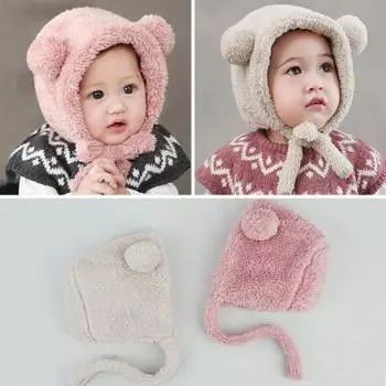Кепка для маленьких девочек, детские зимние шапки для девочек, детская зимняя шапка, теплые шапочки с ушками