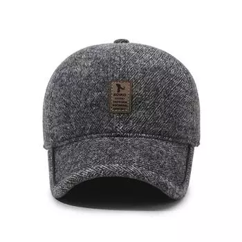 Кепка для мужчин среднего и пожилого возраста, кепка для отца, защита ушей от ветра и холода, кепка для пожилых людей, флисовая утолщенная теплая бейсболка Adjustable серый