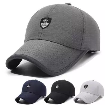 Кепка для мужчин среднего возраста, летняя дышащая кепка, бейсбольная кепка для занятий спортом на открытом воздухе, солнцезащитная кепка с козырьком темно-серого