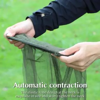 Кепка для рыбалки на открытом воздухе, противомоскитная садовая пчеловодческая шляпа, сетка для защиты от насекомых, защитные головные уборы для кемпинга, рыболовные сети 43CM зелёный