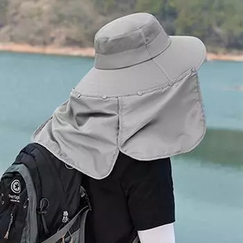 Кепка для рыбалки на открытом воздухе, солнцезащитный крем, дышащая, складная, для мужчин и женщин, для походов и кемпинга серый