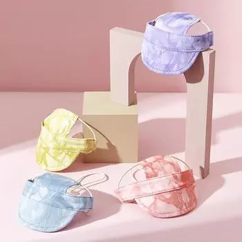 Кепка для собак, бейсболка с принтом тай-дай для собак, солнцезащитная кепка для домашних животных, спортивная кепка с отверстиями для ушей, регулируемая кепка для щенков маленьких собак и кошек S зелёный