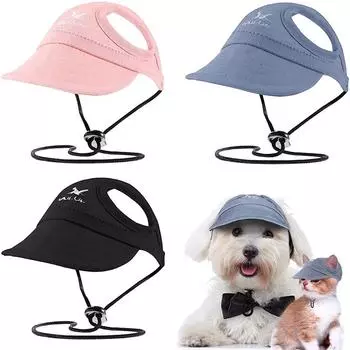 Кепка для собаки, регулируемая бейсбольная кепка для щенка с отверстиями для ушей, спортивная шляпа от солнца для домашних животных, шляпа от солнца для чихуахуа, французский бульдог, козырек, шляпа, товары для домашних животных S